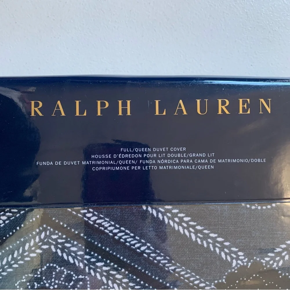 Ralph Lauren Blue Francois Duvet Cover Full/Queen NWT 100% Cotton Bedding